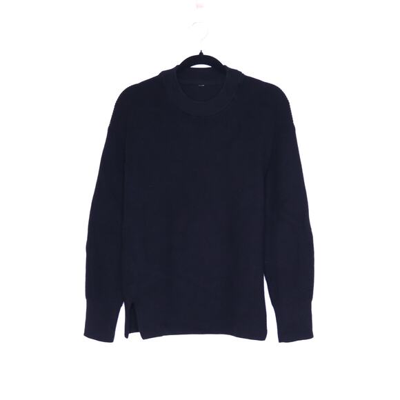 LULULEMON Merino Wool-Blend Ribbed Crewneck Sweater Black Oversized Women's 8 - Picture 1 of 11